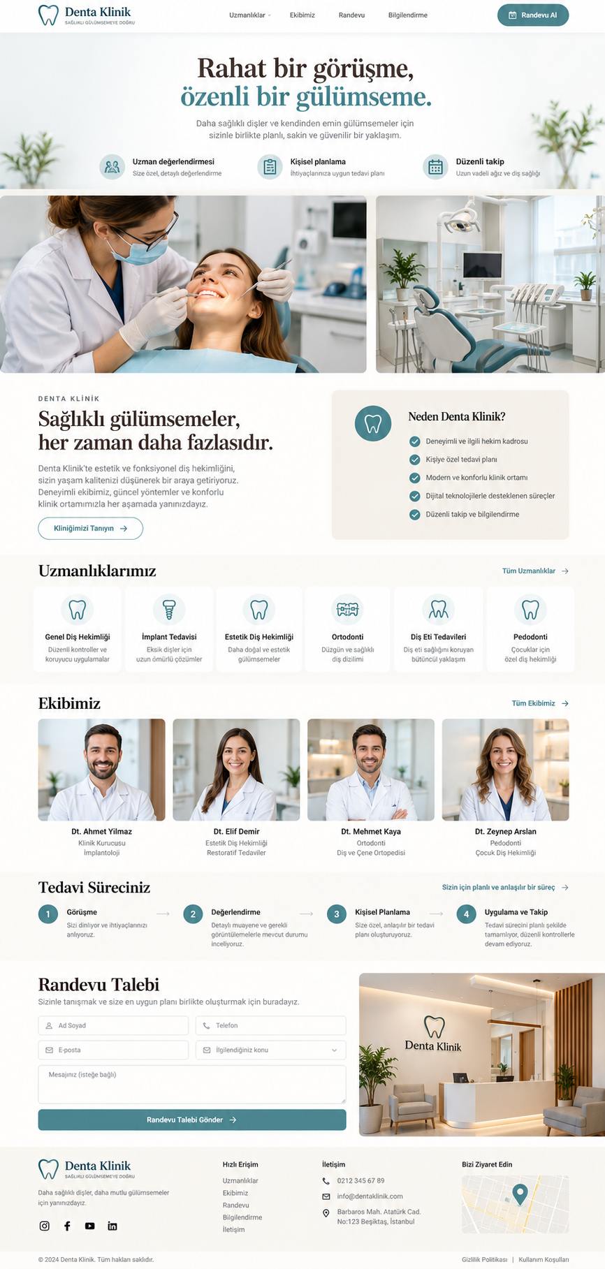 Diş Hekimi site tasarımı önizlemesi