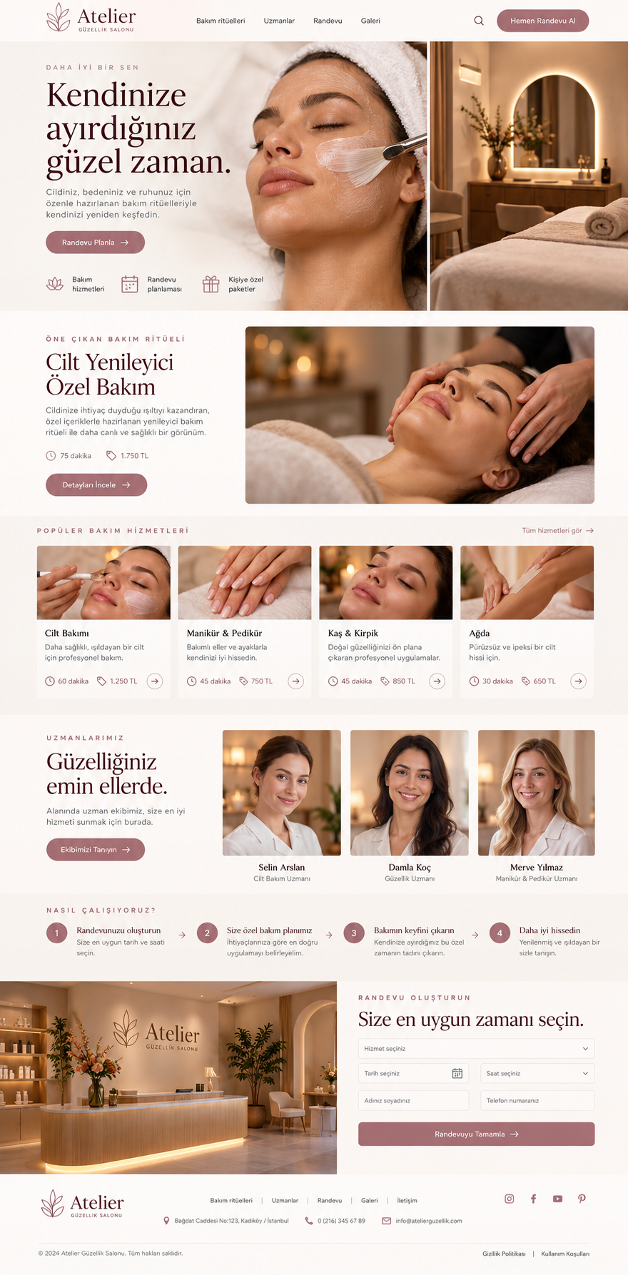 Güzellik Salonu site tasarımı önizlemesi