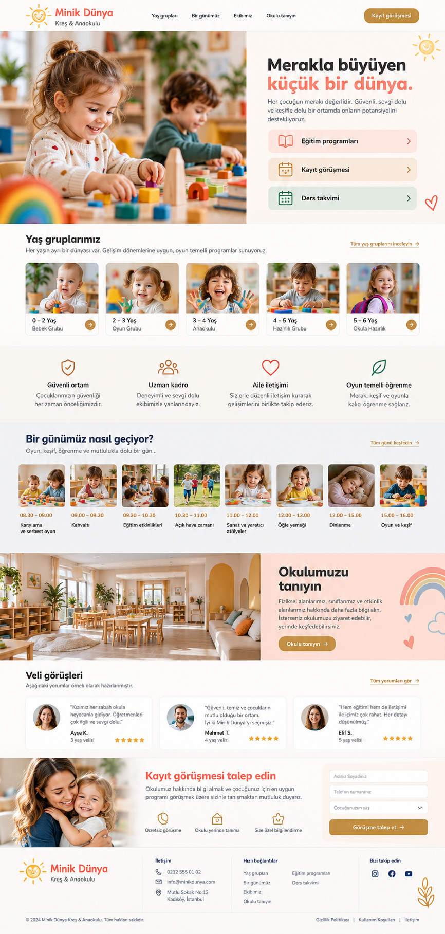 Kreş & anaokulu site tasarımı önizlemesi