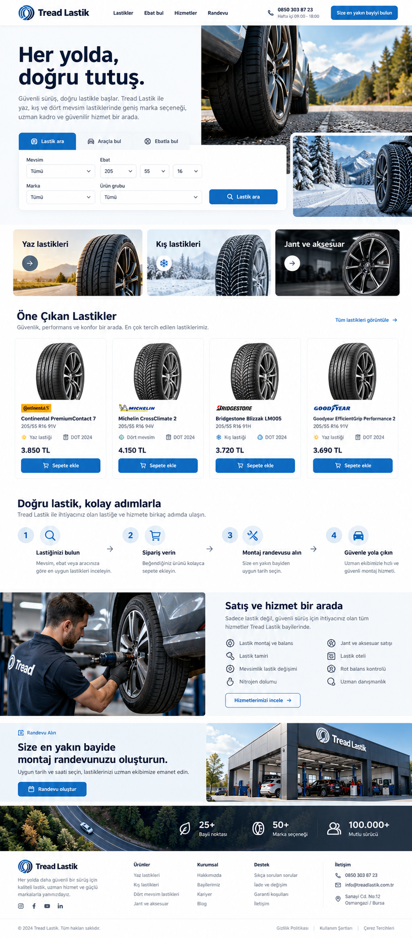 Lastik Bayisi site tasarımı önizlemesi