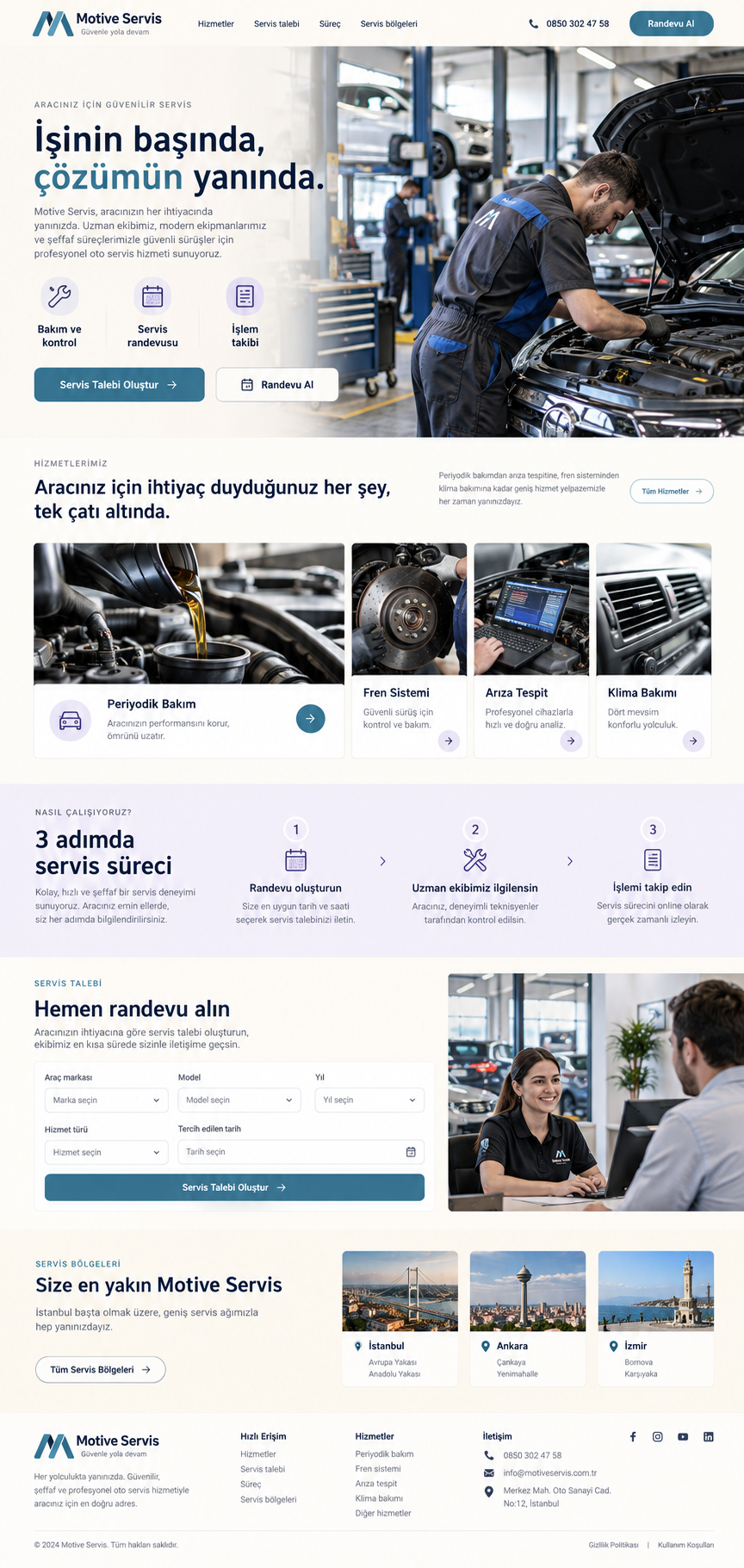 Oto Servis site tasarımı önizlemesi