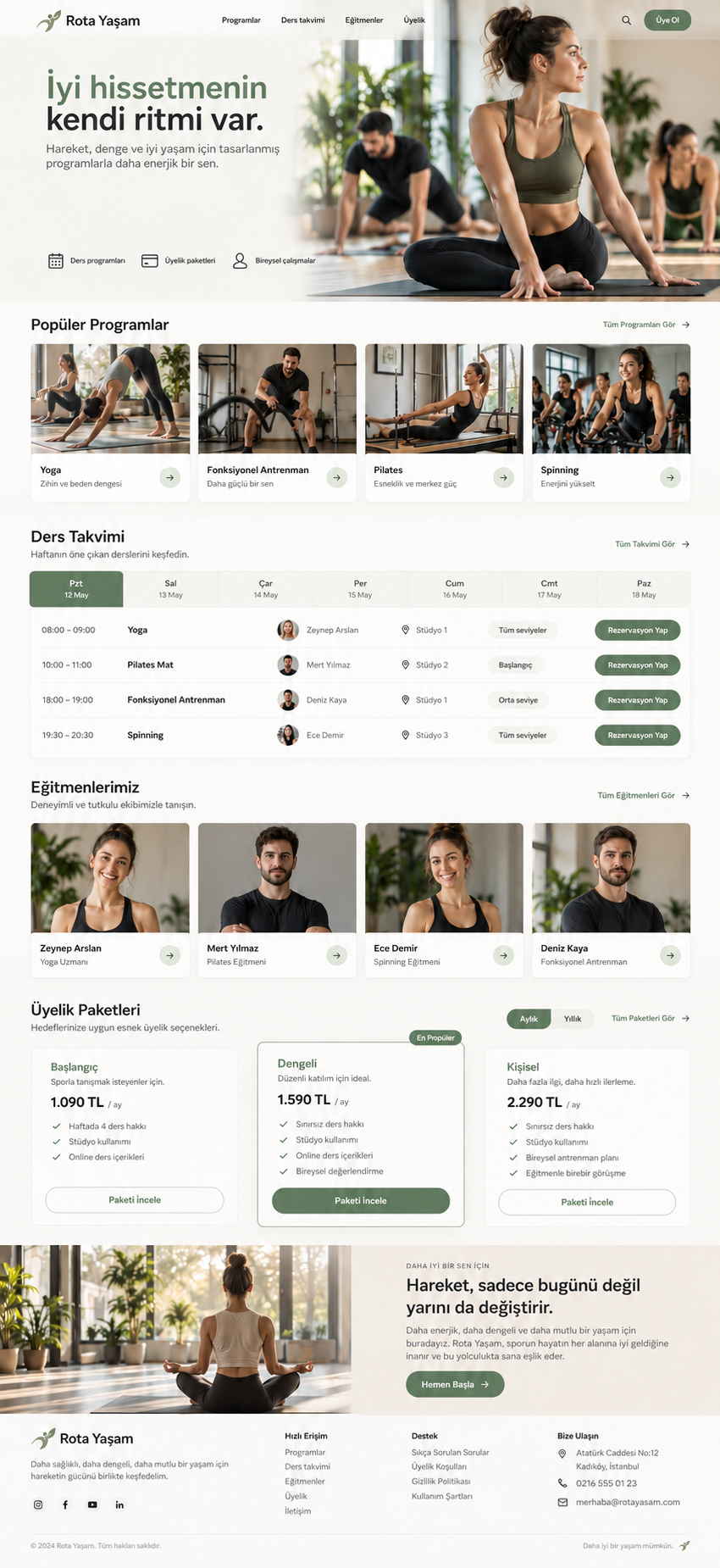 Spor & yaşam site tasarımı önizlemesi