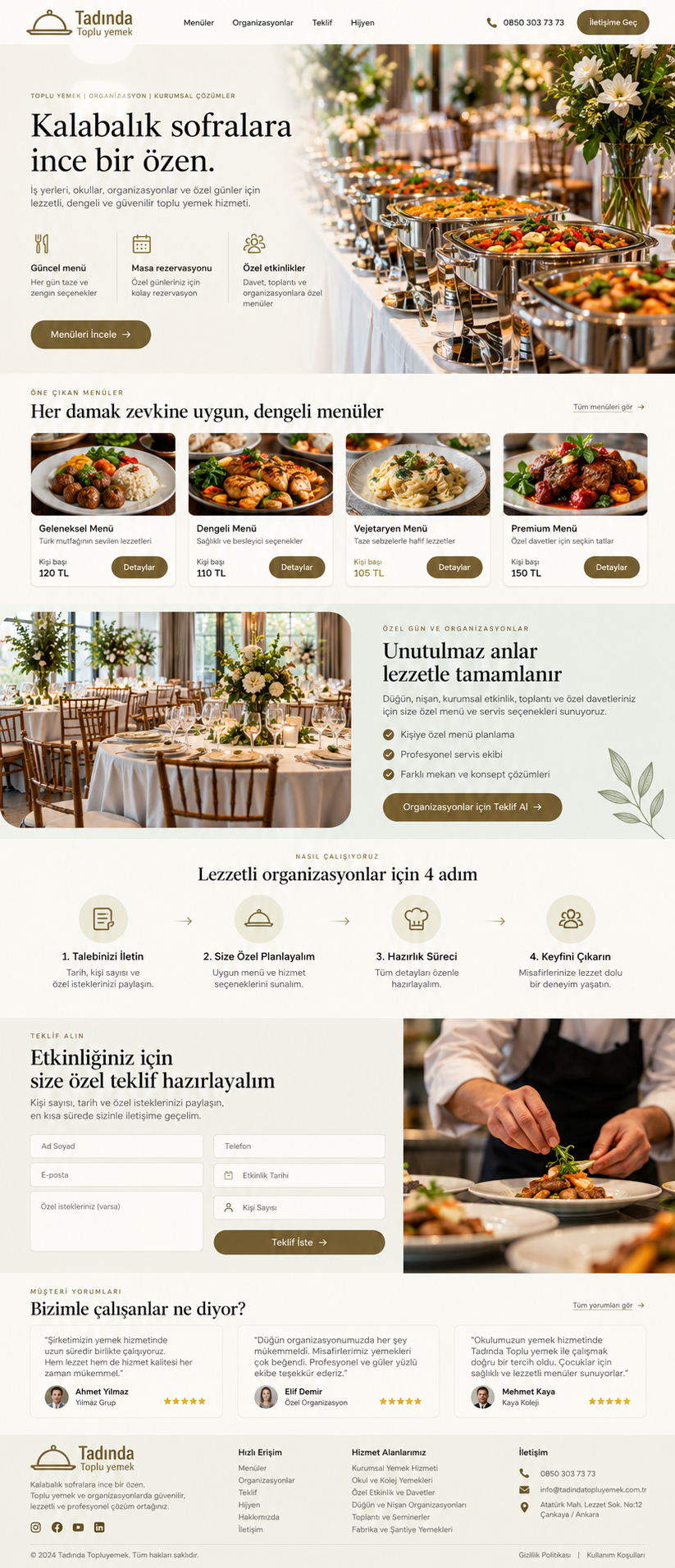 Toplu yemek site tasarımı önizlemesi